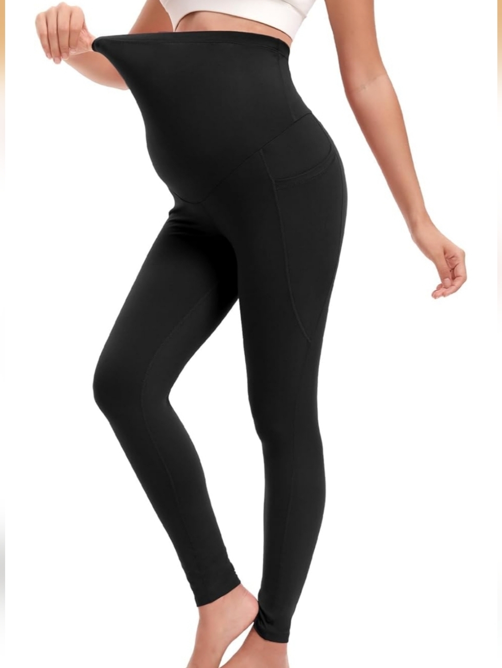 Source Unknown Black Maternity Leggings - High Waist Support